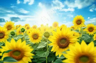 向日葵花海摄影图