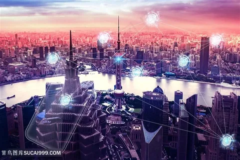 蓝色现代科技智慧城市背景 蓝色现代科技智慧城市背景