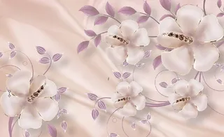 雕塑花卉花枝背景墙