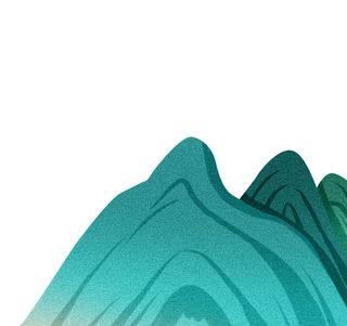 中国风国潮山水插画祥云中式手绘烫金线条元素png装饰背景PSD素材