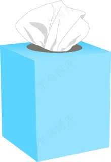 卡通蓝色抽纸盒图片