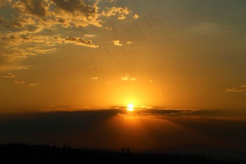 晚上日落风景图片