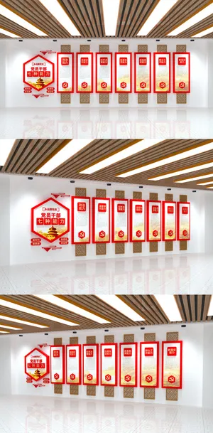 党员*七种能力大气党建文化墙