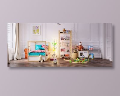 白色时尚儿童房装修设计高清图片