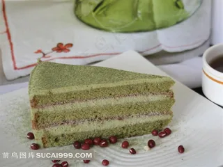 美味抹茶蛋糕摄影素材图片