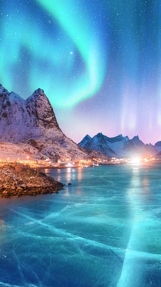 绿色极光壁纸图片