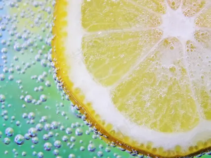 气泡黄柠檬片图片