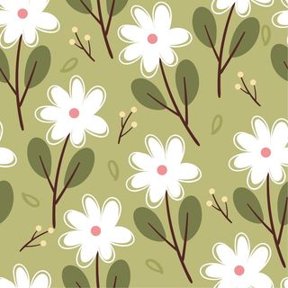 满印-四方连续-植物-花卉-枝叶