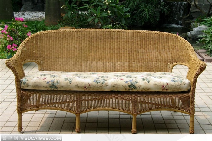 长藤椅沙发正面全景