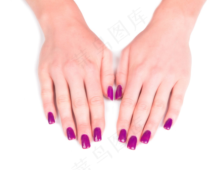 紫红色美甲图片