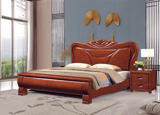 高清实木床图片