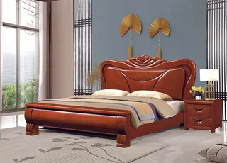 高清实木床图片