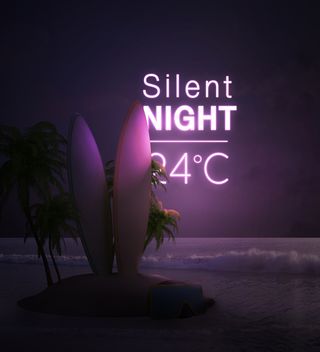 黑夜中的幻彩霓虹灯海报PSD分层素材