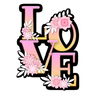 设计love字装饰情人节