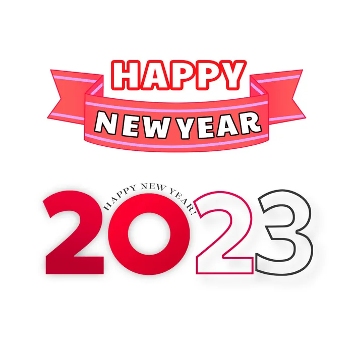 兔年2023年红色数字挂画psd模版下载