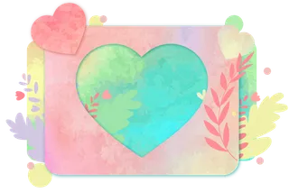 彩色浪漫情人节边框底纹装饰免扣