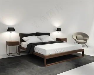 豪华卧室装修高清摄影素材