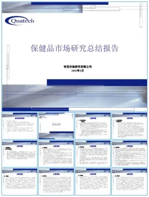 市场保健品研究总结PPT报告预览图