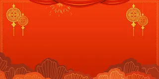 2022虎年新年春节卡通模板喜庆节日背景