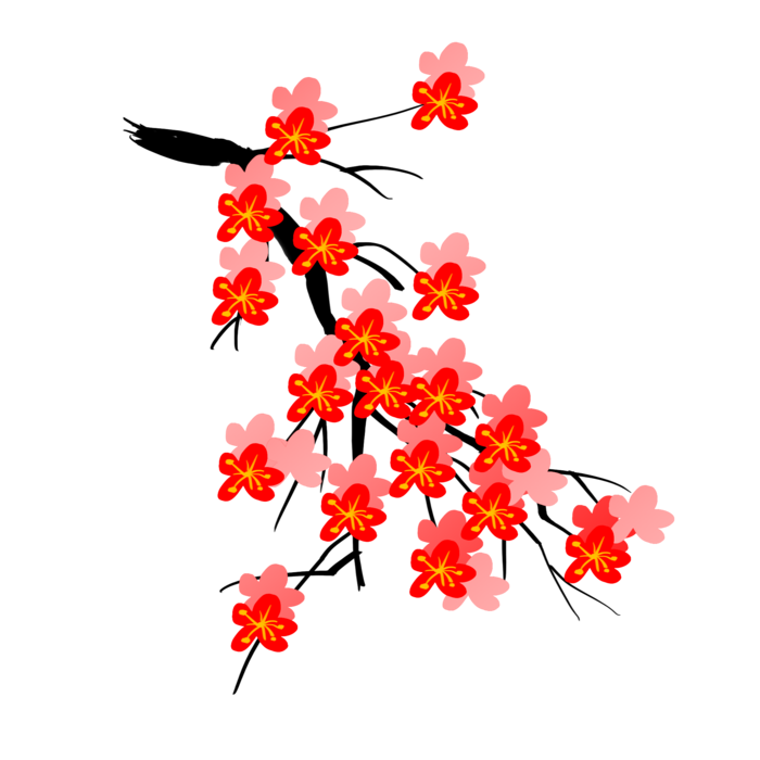 春天浪漫粉红色樱花手绘樱花梅花桃花花朵图片PNG免扣素材
