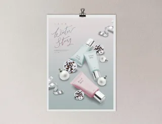 圣诞节销售化妆品海报