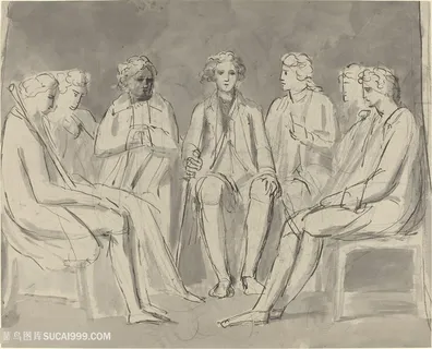 素描坐在椅子上的人物装饰画 素描坐在椅子上的人物装饰画