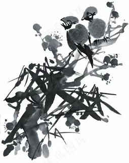 国画鸟高清图片素材 国画鸟高清图片素材