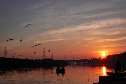 夕阳自然美景图片