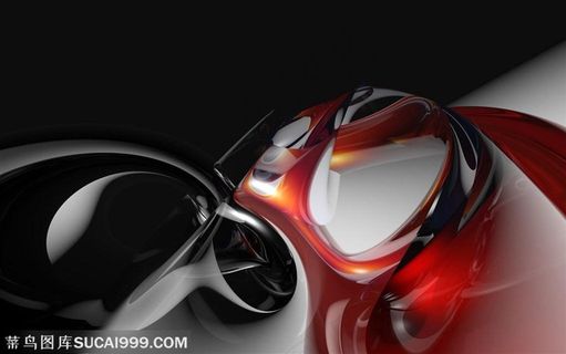 红色白色炫彩科技PPT背景素材