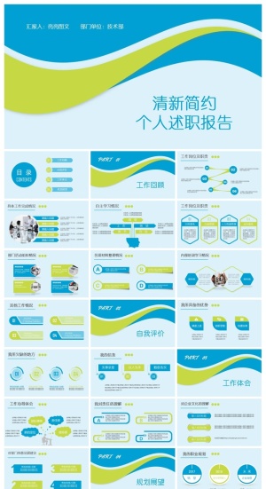 述职报告总结精美ppt模板 预览图