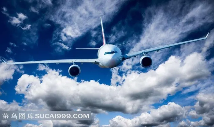 飞行在空中的商务客机