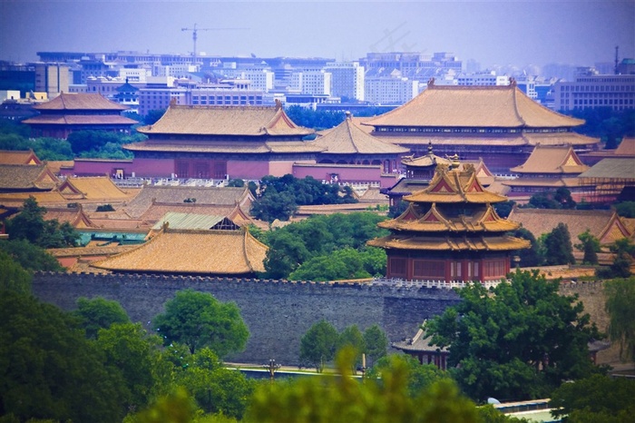 中国故宫城墙北京风景