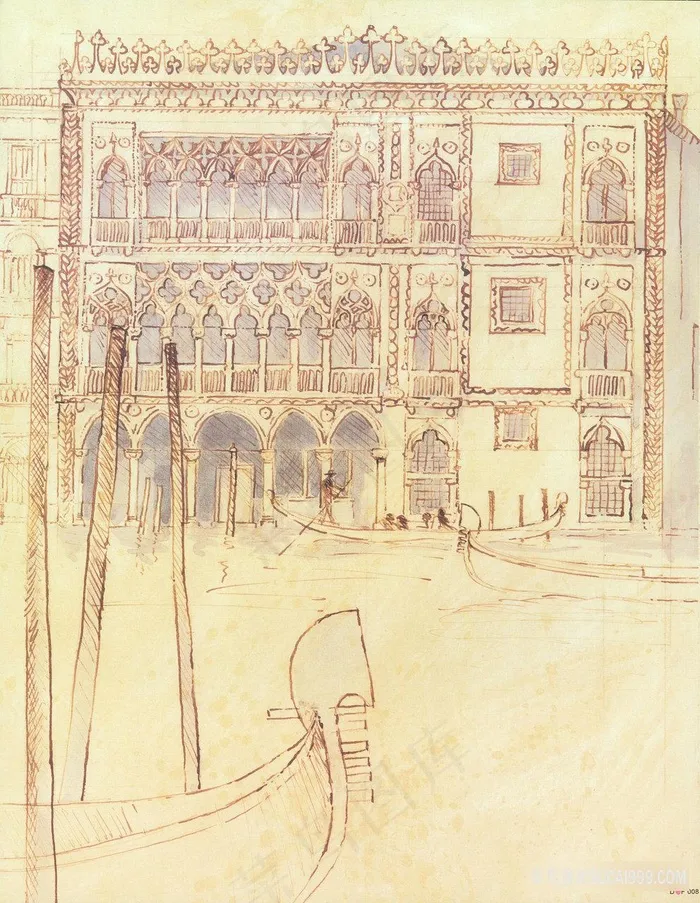 简约复古建筑艺术插画