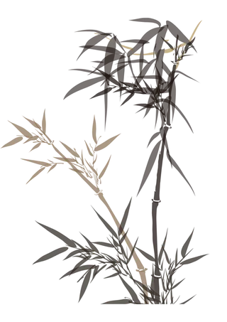 竹子水墨画中国风国画墨水书法竹子画