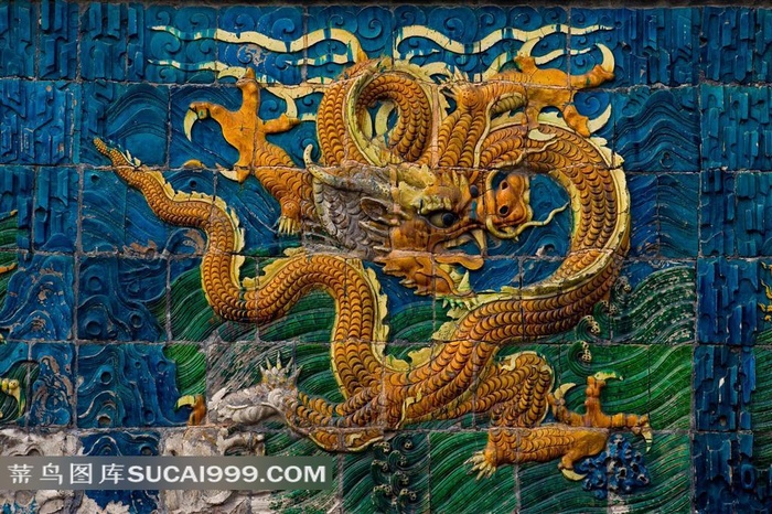 传统吉祥龙纹浮雕摄影