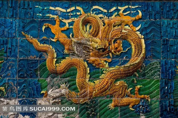 传统吉祥龙纹浮雕摄影