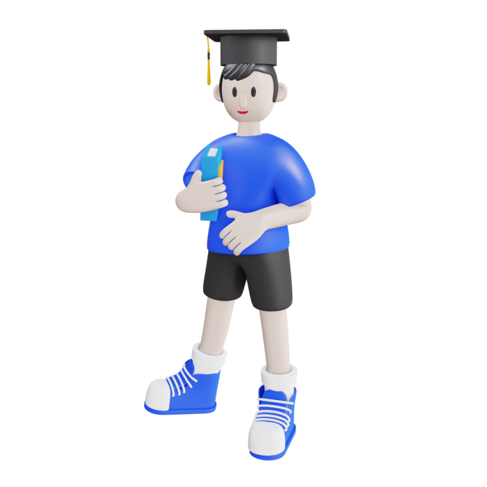 开学开学季3d模型学生人物免扣元素