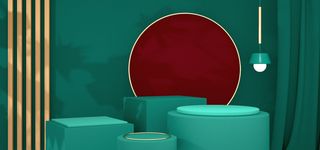 中国风国潮电商促销海报C4D背景图3D场景立体设计PSD素材模板