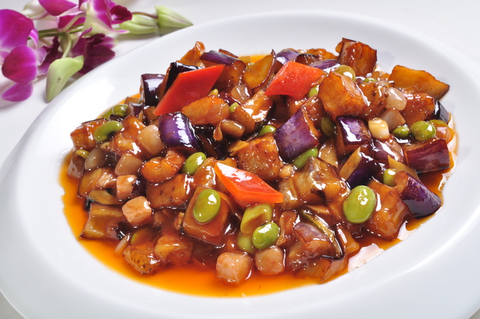 毛豆咸肉烧茄子  22元份