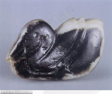 传统工艺-黑色鸭子玉器