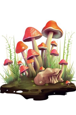 植物蘑菇动物元素