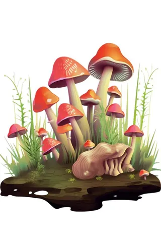 植物蘑菇动物元素