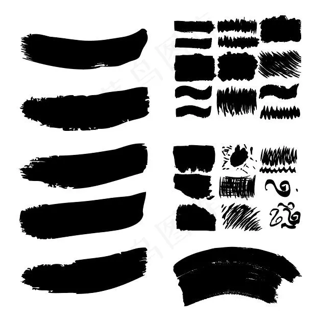 笔触 笔顺 笔画ai矢量模版下载