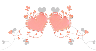 爱心线条卡通粉色