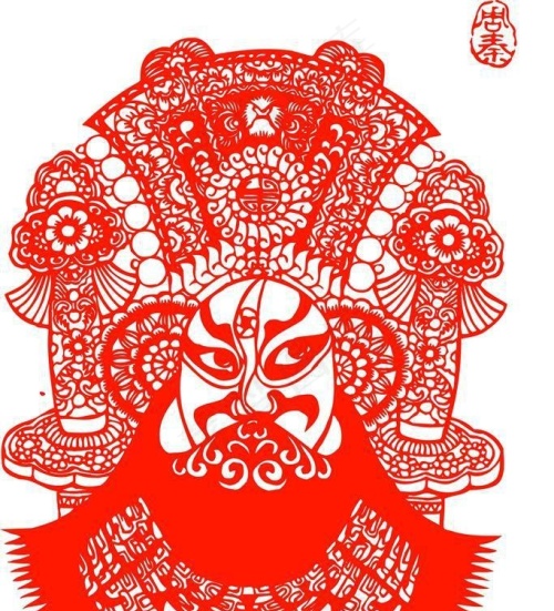 中国剪纸京剧脸谱图片