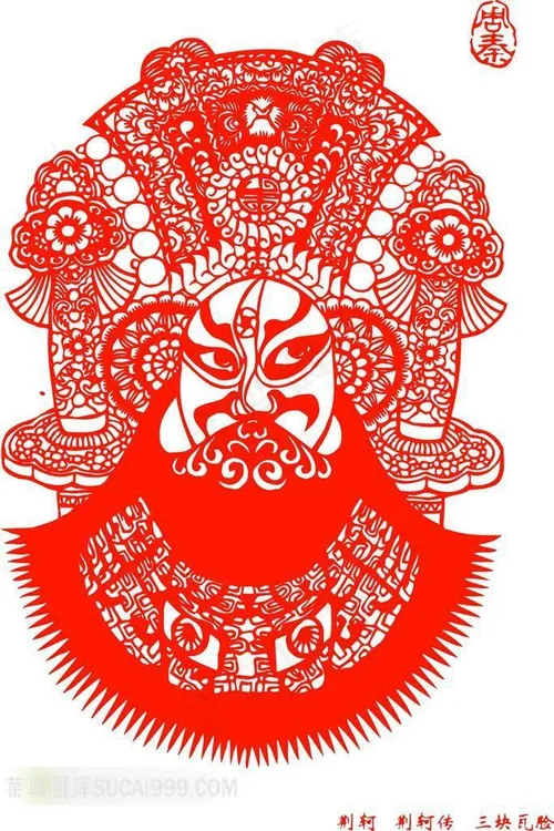 中国剪纸京剧脸谱图片