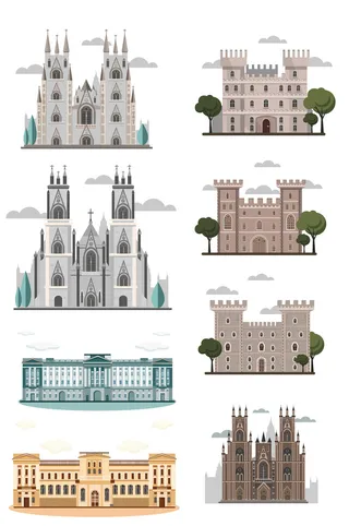 AI矢量欧式建筑