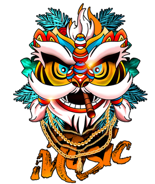 国潮醒狮中国风AI矢量卫衣T恤烫画印花手机壳图案PNG高清免抠素材