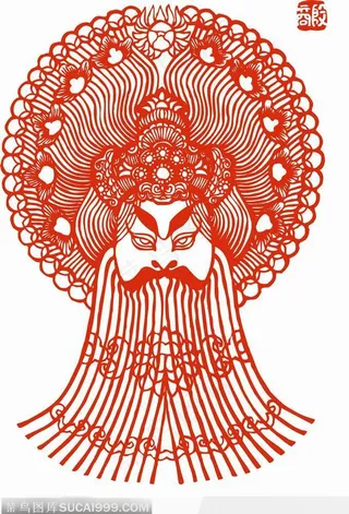 和善的京剧的脸谱剪纸