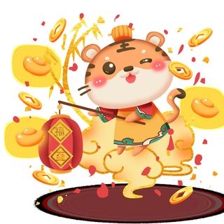 可爱2022年虎年吉祥物卡通形象新年海报元素AI矢量图PSD分层设计素材